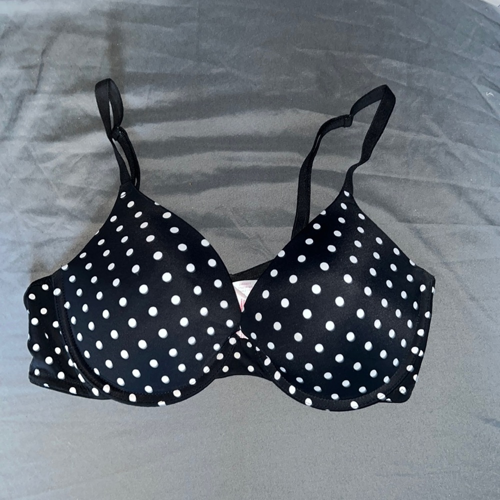 Victoria secrets black white Polkadot bra